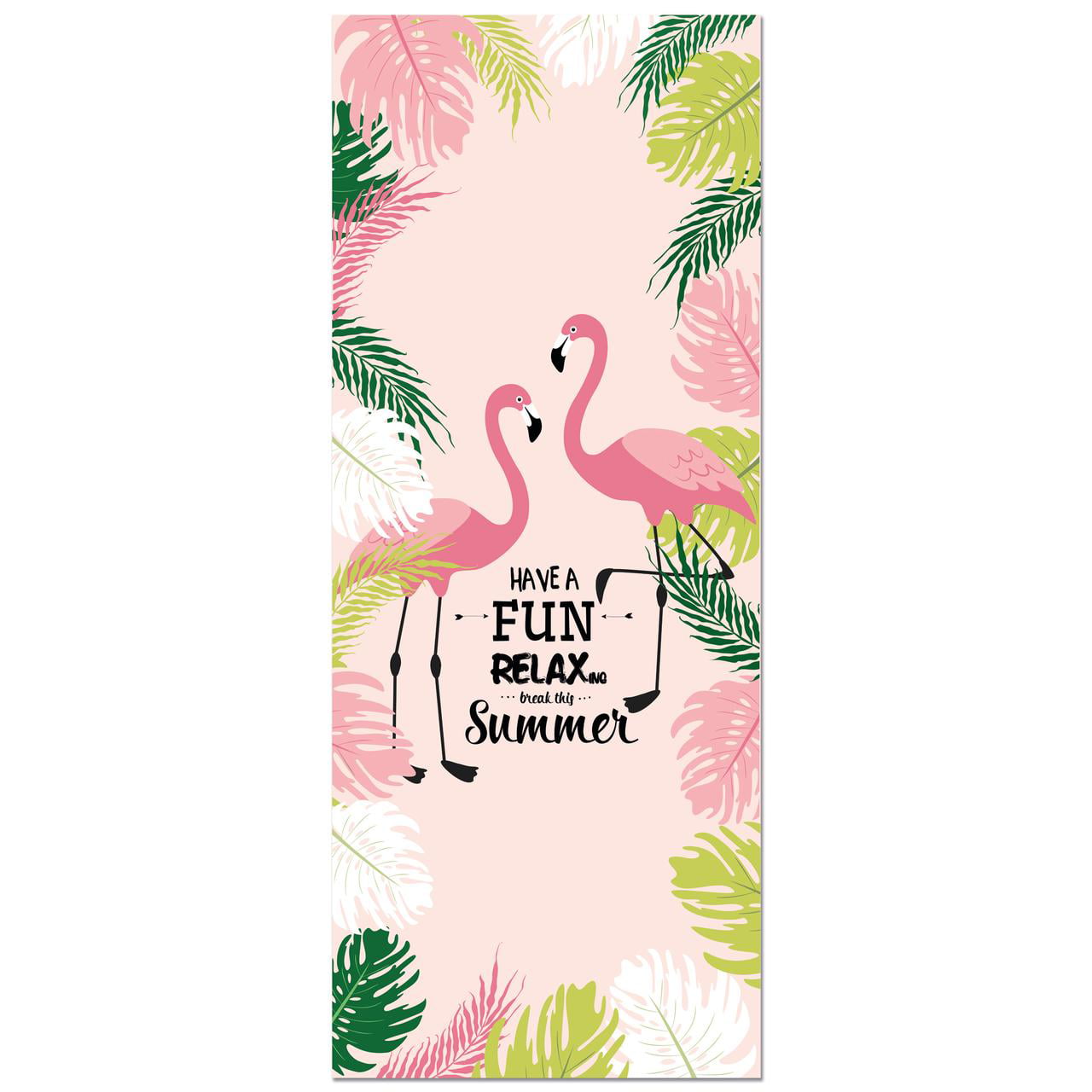 Relaxing with Flamingos 8 square fabric art panel