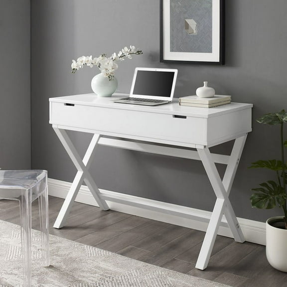 Linon Peggy Lift Top Writing Desk, 42"W x 20"D x 30.25"H, White