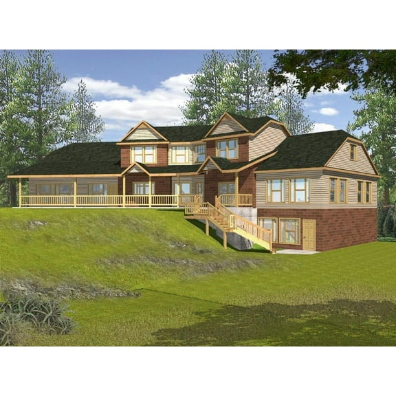 001-2041: Tudor Traditional 4 Bed, 3 Bath Luxury Home Plan, 4256 Sq Ft: Full Blueprints with License to Build by Home Plan Marketplace - Lesuto