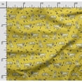 thumbnail image 2 of Soimoi Dog Printed, Cotton Satin Spandex, Sewing Fabric by The Yard 54 Inch Wide, Decorative Fabric for Dresses and Home Accents, Yellow, 2 of 5