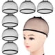 thumbnail image 1 of Gorras de peluca, 6 uds. Gorras de red de malla para peluca, red de pelo tejida para peluca, gorra de peluca de red de extremo cerrado (negro) Ormromra CDWJ375, 1 of 8