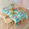 thumbnail image 5 of Pioneer Flower Floral Print Pattern Rectangle Tablecloth 60"x120",Waterproof Polyester Rectangle Table Cloth, Wipeable Spillproof Polyester Tablecloth for Dining, Camping, Indoor and Outdoor, 5 of 6