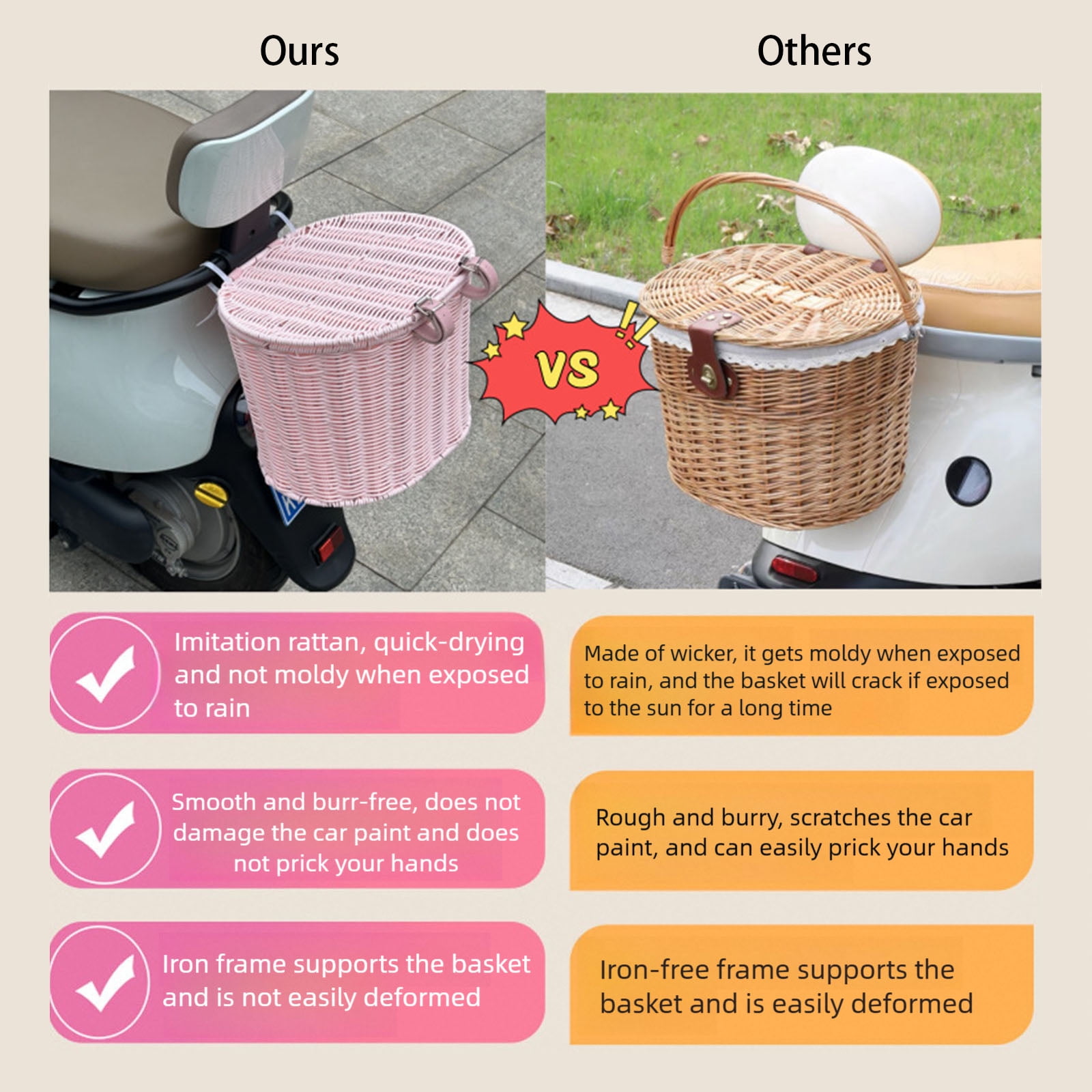 Kids Bike Basket Front Decoration Child Scooters Front Storage Panniers Basket Children's Bike Accessory