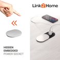 thumbnail image 4 of Link2Home Enchufe Ahorrador de Espacio con Ojal y USB 1 Toma de Corriente 15A 1 Puerto USB 2.4A Carga Rápida Resistente a Salpicaduras y Acabado en Acero Inoxidable, 4 of 5