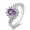 Purple Diamond Ring, variant on Simple And Elegant Oval Stone Ring Dark Blue Rhinestones White Gold Color Navy Blue Rhinestones Platinum Color
