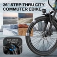 thumbnail image 6 of Unibike 26"Electric Bike for Adults, Top Speed 22 MPH, 400W Ebike for Teens, 36V 10AH Lithium Battery, Mountain E Bike, Blue, 6 of 9