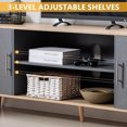 thumbnail image 5 of ChVans 70 Inch Mid Century Modern TV Stand for TVs up to 80 inches, Wood TV Stand with Storage, Entertainment Center for Living Room Bedroom, TV Media Console, 5 of 8