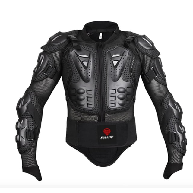 Chamarra de Protección SULAITE Negra, Armadura para Motocicleta en Talla XXL