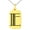 Gold, variant on Stainless Steel Letter E Initial Metro Retro Monogram Engraved Small Rectangle Dog Tag Charm Pendant Necklace