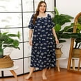 thumbnail image 6 of AJZIOJIRO Womens Summer Casual Nightdress XL-4XL Short Sleeve Flower Cotton Sleepwear Nightgowns Chemise Pajamas Dress, 6 of 9