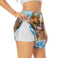 thumbnail image 2 of Bixox Women's Animals on Noah's Ark Floating pattern 2 in 1 Running Shorts - Lightweight Athletic Workout Gym Yoga Shorts Liner with Pockets - X-Large, 2 of 7