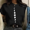 thumbnail image 2 of Maycaur New Funny Moon Print T Shirt Women Plus Size Black Tshirts Fashion O Neck Short Sleeve T-Shirt Summer Tees Casual Top, 2 of 6