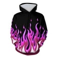 thumbnail image 3 of Jinhomg Casual Hoodies Pullover for Women and Men Flame Print Hooded Sweatshirt with Pocket Lightweight Drawstring Hoodie Hot Pink,L, 3 of 7