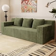 thumbnail image 2 of Luckhao 71" Compact Corduroy Cloud Loveseat, Compressed Boneless Sofa in a Box, No Assembly Required, Green, 2 of 7