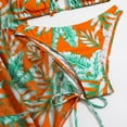 thumbnail image 4 of SWSMCLT Women's Triangle Bikini Set 3 Piece Halter String Top Brazilian Swimsuit Bottoms Cheeky Short Sleeve Rompers & Jumpsuit Cover Up Bathing Suit Beach Ruched Orange Small, 4 of 4