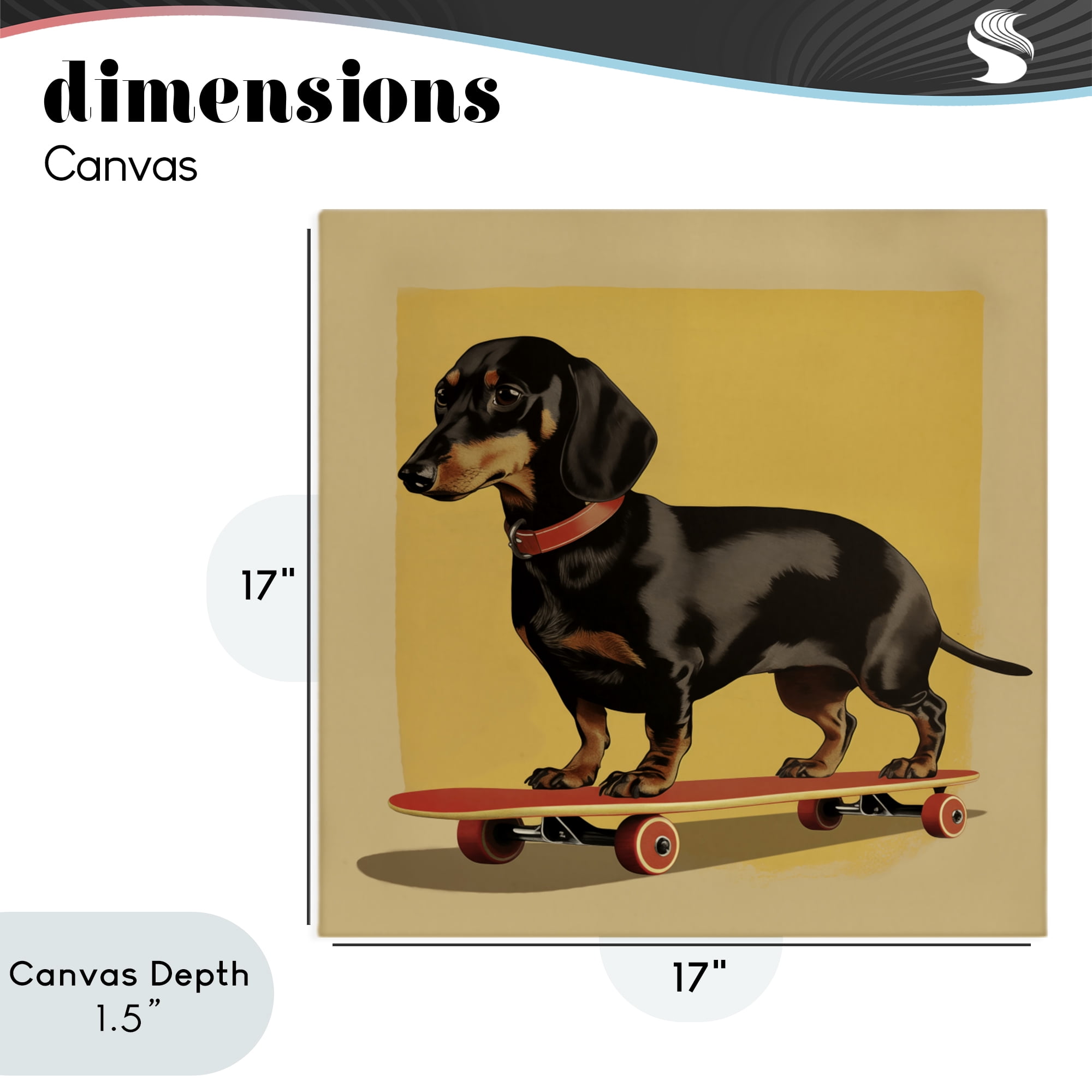 Stupell Industries Dachshund on Red Skateboard Canvas Wall Art, design by Andreas Magnusson