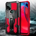 thumbnail image 4 of Nagebee Case for Motorola Moto G Stylus 5G (2021) with Tempered Glass Screen Protector (Full Coverage), Belt Clip Built-in Kickstand Dual Layer Full Body Protective Shockproof Rugged Case (Red), 4 of 6