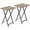 Greige + Black, variant on Folding TV Tray Tables, Set of 2 Side Table for Small Space, Industrial Snack Tables for Eating at Couch, Stable Metal Frame, Easy Assembly, Space Saving, Natural and White WN25BZ01