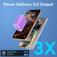 thumbnail image 3 of Cargador de pared USB C, adaptador de corriente PD de 40 W y 4 puertos, blanco, 3 of 7