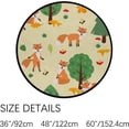 thumbnail image 3 of GZHJMY Kids Round Nursery Area Rug 4 ft Foxes in The Woods Washable Non-Slip Small Round Area Rug Throw Soft Cute Nursery Rug Non-Shed Lightweight Bathroom Rug for Dorm Kids Room Carpet Runner, 3 of 6