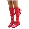 thumbnail image 3 of KELINFONG Womens Strappy Long Boots Knee High Boot Pull on Low Block Heel Casual Slouchy Fall Boots, 3 of 7