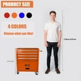 thumbnail image 3 of 4 Drawers Rolling Tool Cart on Wheels, Trolley Organizer Tool Case Tool Chest, Multifunctional Tool Storage Tool Box for Workshop, Garage, Warehouse, Repair Shop(Orange), 3 of 18