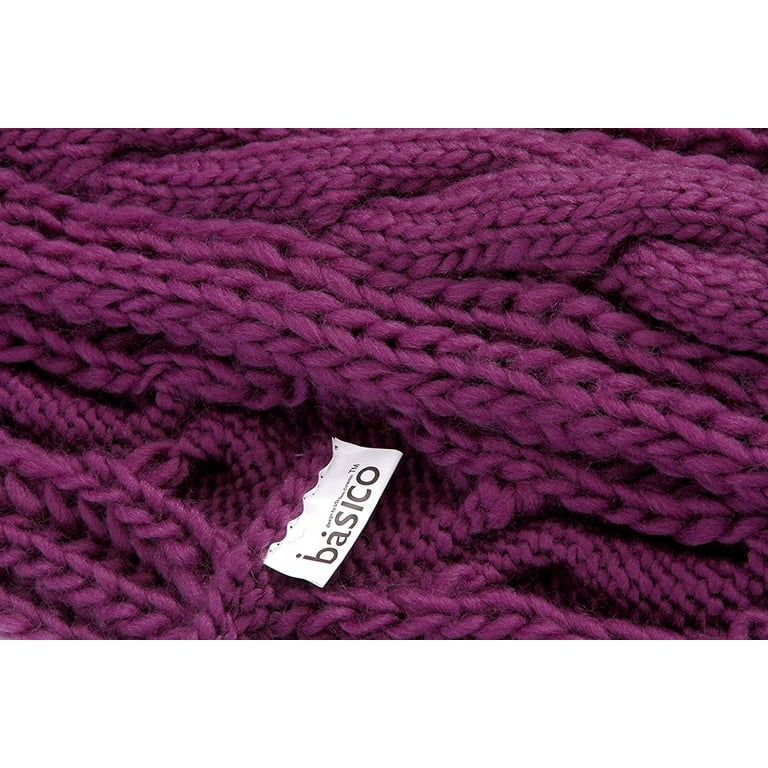BASICO Burgundy Infinity Scarf for Women Winter Chunky Knitted Scarves Warm  Circle Cable Loop 