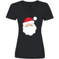 thumbnail image 3 of Inktastic Santa Claus, Smiling Santa, Santa Hat, Christmas Women's V-Neck T-Shirt, 3 of 5