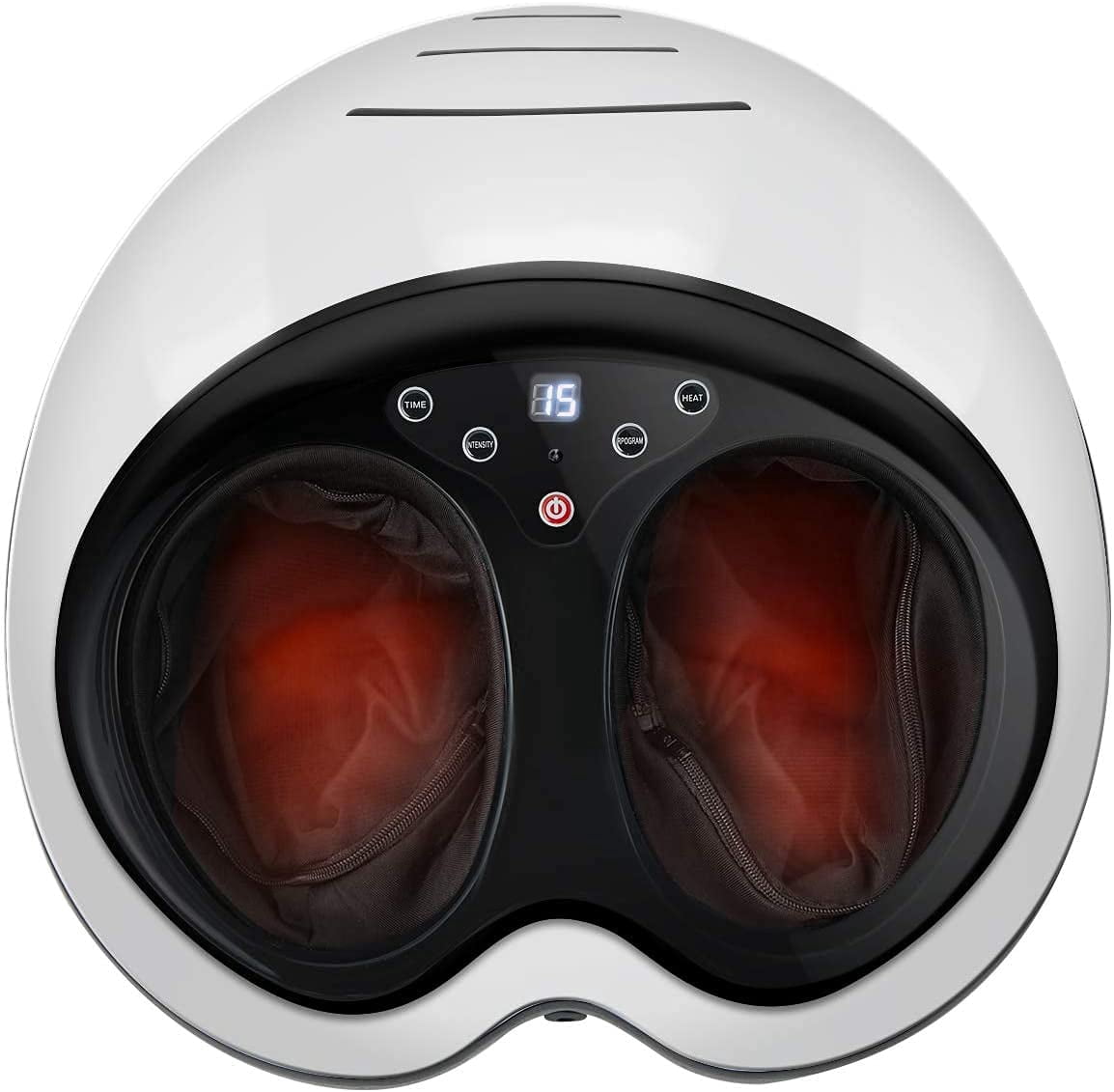 Foot Massager Machine For Foot Circulation Adjustable Intensities with Heat, Deep Kneading, Rolling and Air Compression 15032WH