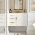 thumbnail image 2 of 30" Floating Bathroom Vanity with Sink, Wall-Mounted Bathroom Cabinet with Soft-Closing Door and Drawers, Ceramic Basin Sink, Easy Assembly, White, 2 of 8