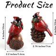 thumbnail image 3 of Red Christmas Cardinal Figurine, 2 Pack Resin Red Bird Figurine Cardinal Ornament Garden Decor Miniature Home Garden Statue, Red Bird Outdoor Decor, 3 of 5