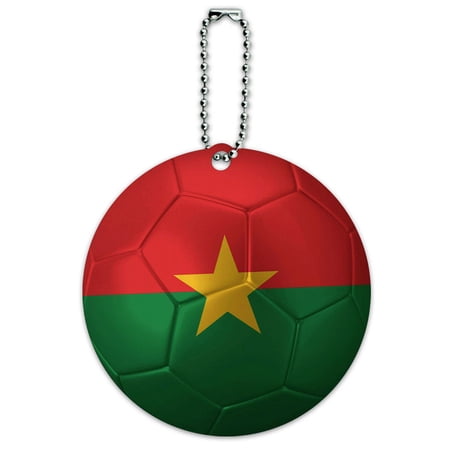 Graphics and More Burkina Faso Flag Soccer Ball Futbol Football Round ID Card Luggage Tag