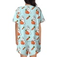thumbnail image 3 of Kdxio Rabbit Is Eating Carrots Print Pajamas Sets for Women Short-Sleeved Pjs with Lounge Shorts Two Piece Sleepwear S-4XL, 3 of 9