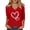 C-Red, variant on Blouses for Women Dressy Casual Letter Love Print T Shirt 3/4 Sleeve Tee Soft Blend Tees