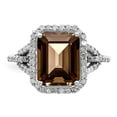 thumbnail image 5 of Primal Silver Sterling Silver Rhodium-plated Diamond and Smoky Quartz Ring, 5 of 5