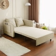 thumbnail image 3 of 74" Pull Out Sofa Bed, Modern Love Seat Couch With 2 Pillows, Reclining, Backrest and 2 Sides Pockets, Convertible Sleeper Futon Sofa Bed with Headboard for Small Spaces, Living Room, Beige, 3 of 6