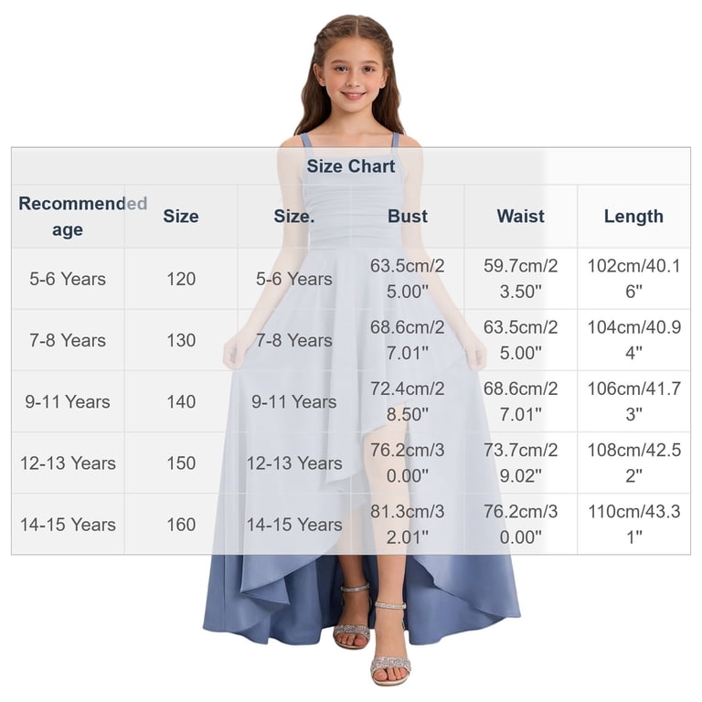 Afuyipoi Girls High Low Formal Dress Size 5-15y Satin Asymmetrical Hem Gown for Pageant Birthday Party Red Size 12, Girl's