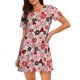 thumbnail image 1 of Fotbe Cute ladybugs red Bata de Dormir para Mujer con Estampado, Camisón de Algodón de Manga Corta, Ropa de Dormir Casual, 1 of 6