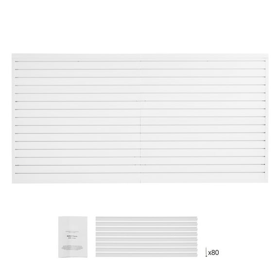 KFFKFF Wall Panels, 8 x 4 ft, PVC Garage Panels with Extras, White Wall Quick-Setup Adjustable Panel with Interlocking Design & Customizable Cutting, Suitable for Storing & Showcasing