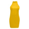 thumbnail image 4 of HomeGardon Sleeveless Dress for Women Spring Summer 2024 Simple and Sexy Wrap Hip Short Dress Temperament Slim Fit Button Hanging Neck Dress, 4 of 5