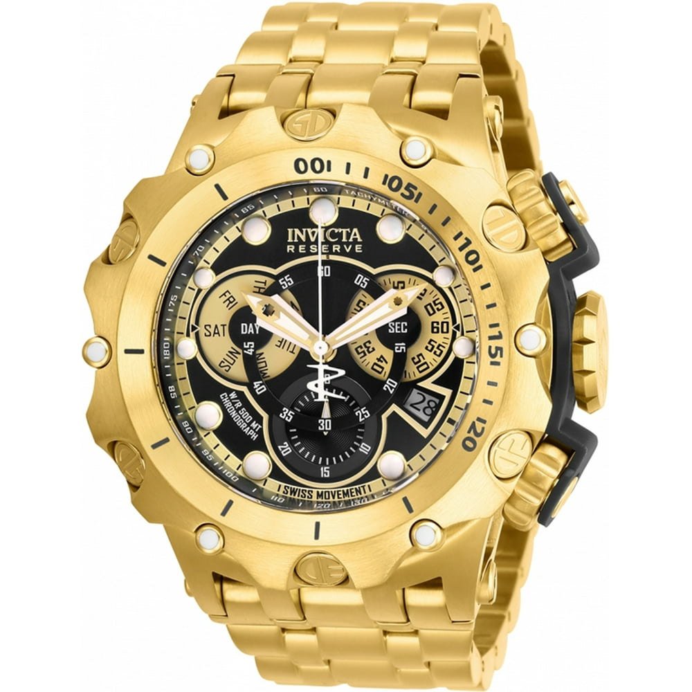Invicta - Invicta Men's Reserve Quartz Chrono 500m Gold Tone Stainless