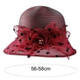 thumbnail image 5 of Women Satin Ribbon Dressy Church Couture Bridal Wedding Occasion Sun Hats, 5 of 7