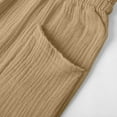 thumbnail image 6 of vigerkar Linen Shorts for Women Drawstring High Waisted Plus Size Shorts Summer Vacation Loose Beach Pants with Pockets Khaki, XL, 6 of 9
