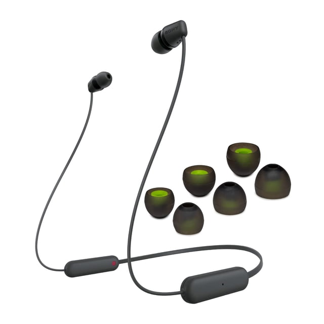 Auriculares intraurales inalámbricos Sony WI-C100 con puntas de auriculares negros