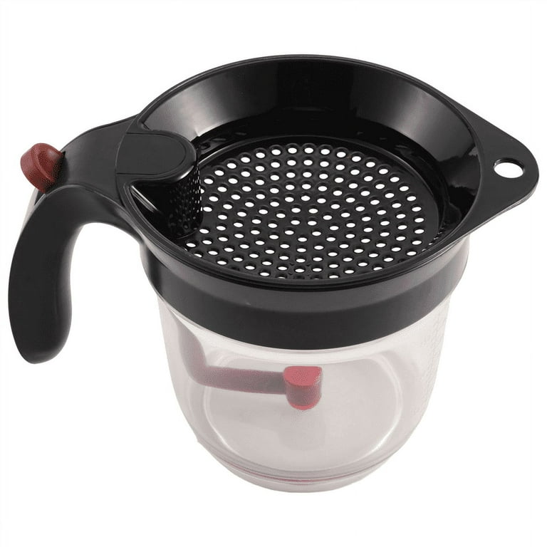 1000ML Oil Separator Measuring Cup and Strainer with Bottom Release 
