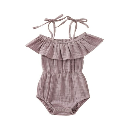 

hirigin Sleeveless Off Shoulder Tie Up Spaghetti Strap Ruffle Romper