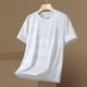 thumbnail image 1 of Blusas y camisas de manga corta y cuello redondo para hombre. Camisa informal de poliéster de manga corta, cuello redondo y cómoda., 1 of 6