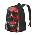 thumbnail image 1 of Balery Abstract Colorful Skull Art Mochila para hombre y mujer - Tela Oxford 600D resistente - Gran capacidad, resistente al agua, ideal para la escuela, viajes y senderismo, 1 of 6