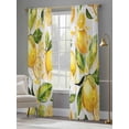 thumbnail image 5 of Sheer Curtain Panels Yellow Lemon Leaves Rod Pocket Voile Window Curtains Fruit Window Treatments Ligh Filtering Privacy Curtain Drapes for Bedroom Living Room 2 Panel Set 96 Inch Length,, 5 of 9