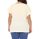 thumbnail image 3 of Blusas de verano casuales de talla grande para mujer Agnes Orinda, con textura, cuello en V con muesca y mangas con volantes, 2X color beige, 3 of 6